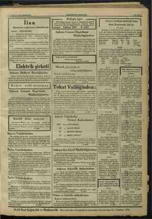    SAYIFA 7 >. TEŞRİN 1934 PERŞEMBE HAKİMİYETİ MİLLİYE p9 m rm eşya LA ER İ Il an i de kiril mk GüN Ankara Levazım Amirliği