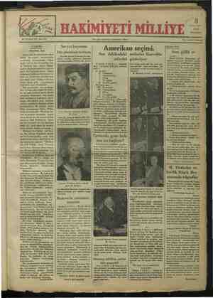 Hakimiyet-i Milliye Gazetesi 8 Kasım 1934 kapağı
