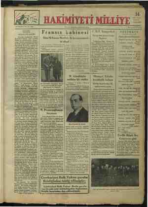 Hakimiyet-i Milliye Gazetesi 14 Kasım 1934 kapağı