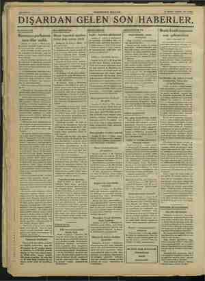    SAYIFA 2 HAKİMİYETİ MILLIYE 16-İKİNCİ TEŞRİN 1934 CUMA DIŞARDAN GELEN SON HABERLER. ROMANYA'DA Romanya parlamen- tosu dün