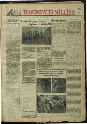 Hakimiyet-i Milliye Gazetesi 23 Kasım 1934 kapağı