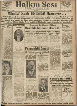 Halkın Sesi Gazetesi 26 Temmuz 1934 kapağı