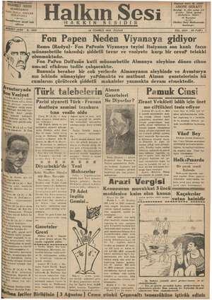 Halkın Sesi Gazetesi 29 Temmuz 1934 kapağı