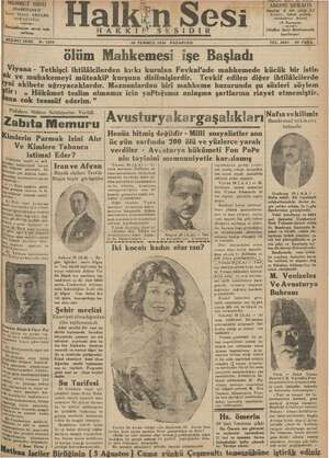 Halkın Sesi Gazetesi 30 Temmuz 1934 kapağı