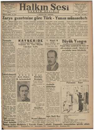 Halkın Sesi Gazetesi 2 Ağustos 1934 kapağı