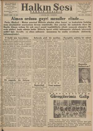 Halkın Sesi Gazetesi 6 Ağustos 1934 kapağı