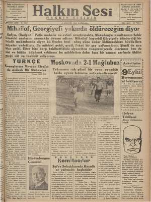 Halkın Sesi Gazetesi 8 Ağustos 1934 kapağı