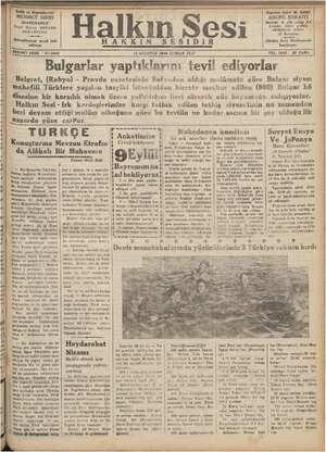 Halkın Sesi Gazetesi 11 Ağustos 1934 kapağı