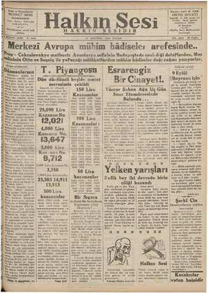 Halkın Sesi Gazetesi 12 Ağustos 1934 kapağı
