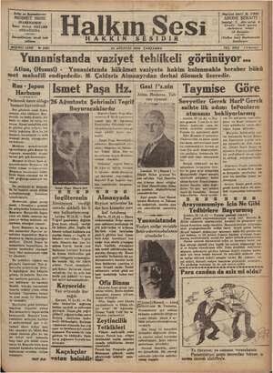 Halkın Sesi Gazetesi 22 Ağustos 1934 kapağı