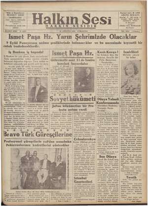 Halkın Sesi Gazetesi 25 Ağustos 1934 kapağı