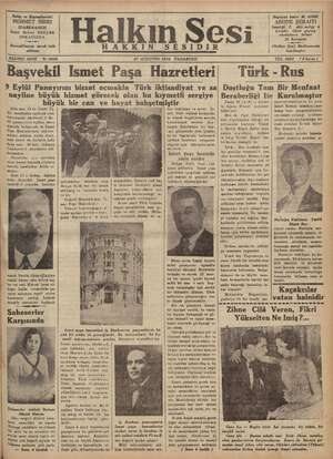 Halkın Sesi Gazetesi 27 Ağustos 1934 kapağı