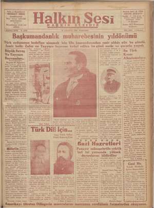 Halkın Sesi Gazetesi 30 Ağustos 1934 kapağı
