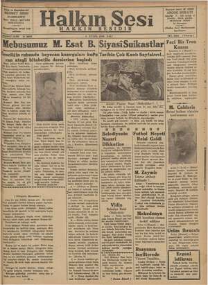 Halkın Sesi Gazetesi 4 Eylül 1934 kapağı