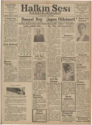 Halkın Sesi Gazetesi 5 Eylül 1934 kapağı