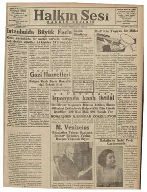 Halkın Sesi Gazetesi 7 Ekim 1934 kapağı