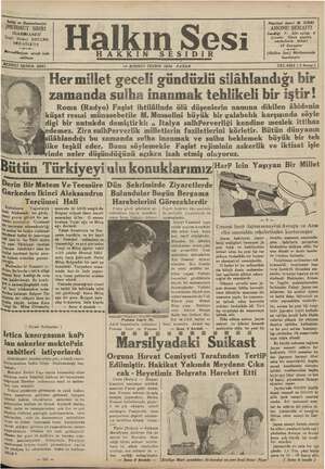 Halkın Sesi Gazetesi 14 Ekim 1934 kapağı