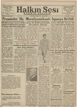 Halkın Sesi Gazetesi 15 Ekim 1934 kapağı