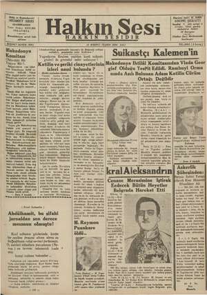 Halkın Sesi Gazetesi 16 Ekim 1934 kapağı