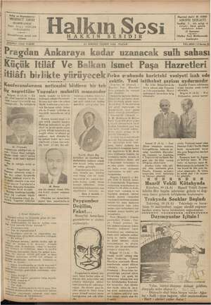 Halkın Sesi Gazetesi 21 Ekim 1934 kapağı