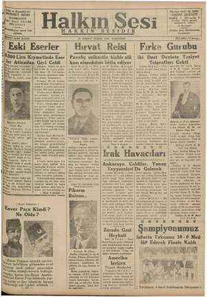 Halkın Sesi Gazetesi 25 Ekim 1934 kapağı