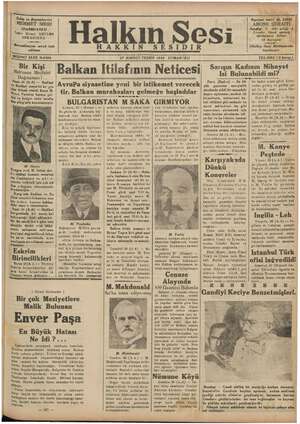 Halkın Sesi Gazetesi 27 Ekim 1934 kapağı