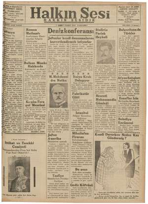 Halkın Sesi Gazetesi 31 Ekim 1934 kapağı