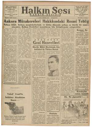 Halkın Sesi Gazetesi 3 Kasım 1934 kapağı