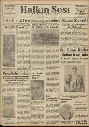 Halkın Sesi Gazetesi 5 Kasım 1934 kapağı