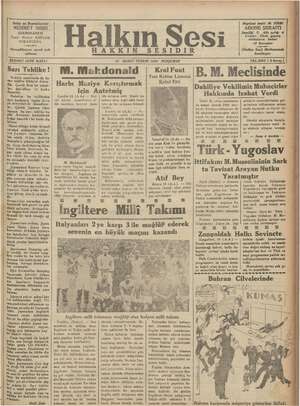 Halkın Sesi Gazetesi 15 Kasım 1934 kapağı