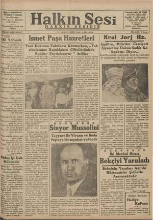 Halkın Sesi Gazetesi 21 Kasım 1934 kapağı