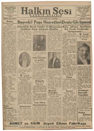 Halkın Sesi Gazetesi 22 Kasım 1934 kapağı