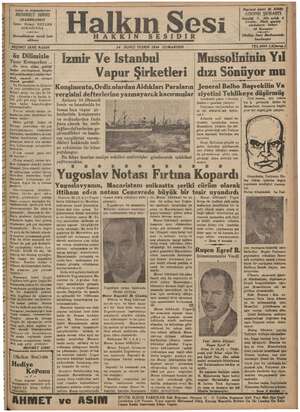 Halkın Sesi Gazetesi 24 Kasım 1934 kapağı