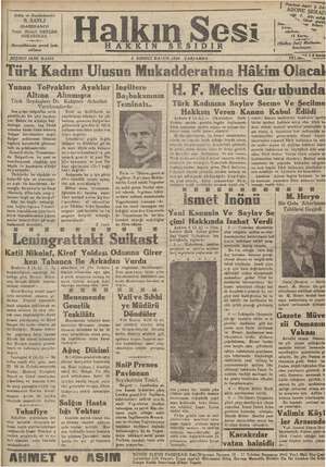 Halkın Sesi Gazetesi 5 Aralık 1934 kapağı