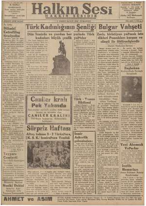 Halkın Sesi Gazetesi 8 Aralık 1934 kapağı