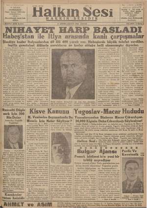 Halkın Sesi Gazetesi 9 Aralık 1934 kapağı
