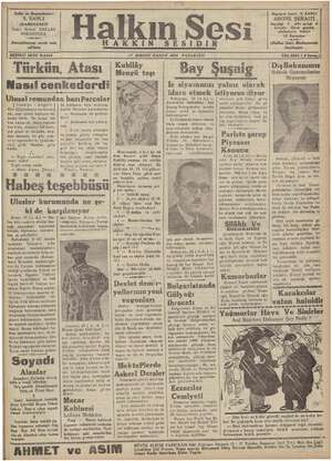 Halkın Sesi Gazetesi 17 Aralık 1934 kapağı