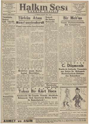 Halkın Sesi Gazetesi 18 Aralık 1934 kapağı