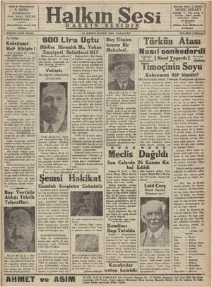 Halkın Sesi Gazetesi 24 Aralık 1934 kapağı