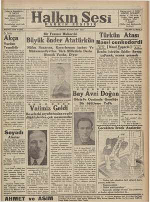 Halkın Sesi Gazetesi 25 Aralık 1934 kapağı