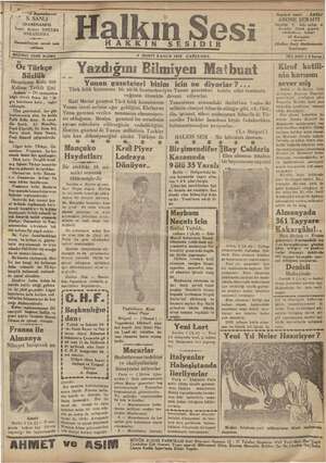 Halkın Sesi Gazetesi 2 Ocak 1935 kapağı