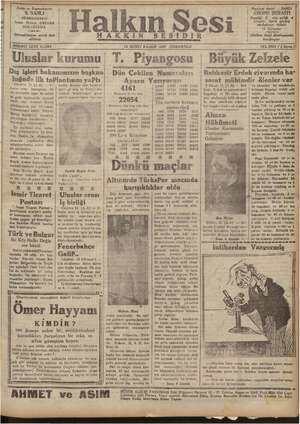 Halkın Sesi Gazetesi 12 Ocak 1935 kapağı