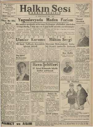 Halkın Sesi Gazetesi 22 Ocak 1935 kapağı