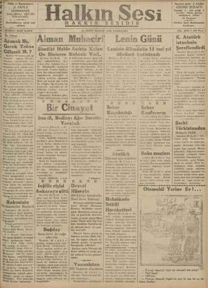 Halkın Sesi Gazetesi 23 Ocak 1935 kapağı