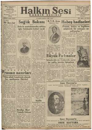 Halkın Sesi Gazetesi 29 Ocak 1935 kapağı