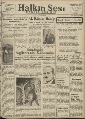 Halkın Sesi Gazetesi 10 Şubat 1935 kapağı