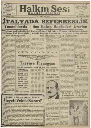 Halkın Sesi Gazetesi 12 Şubat 1935 kapağı