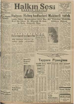 Halkın Sesi Gazetesi 13 Şubat 1935 kapağı
