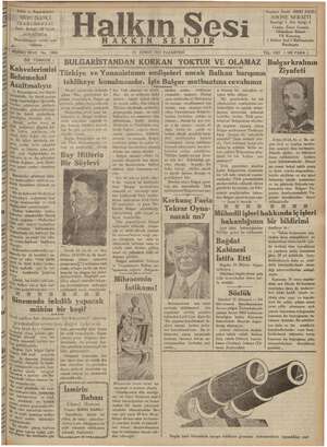 Halkın Sesi Gazetesi 25 Şubat 1935 kapağı