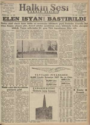 Halkın Sesi Gazetesi 13 Mart 1935 kapağı